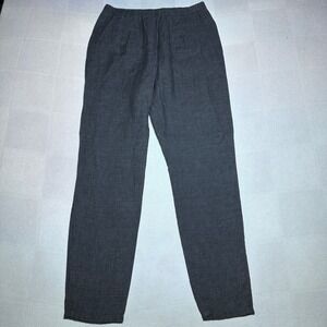 Eileen Fisher Orgaic Linen Pants Women XS Pull On Tapered Chambray Charcoal Gray